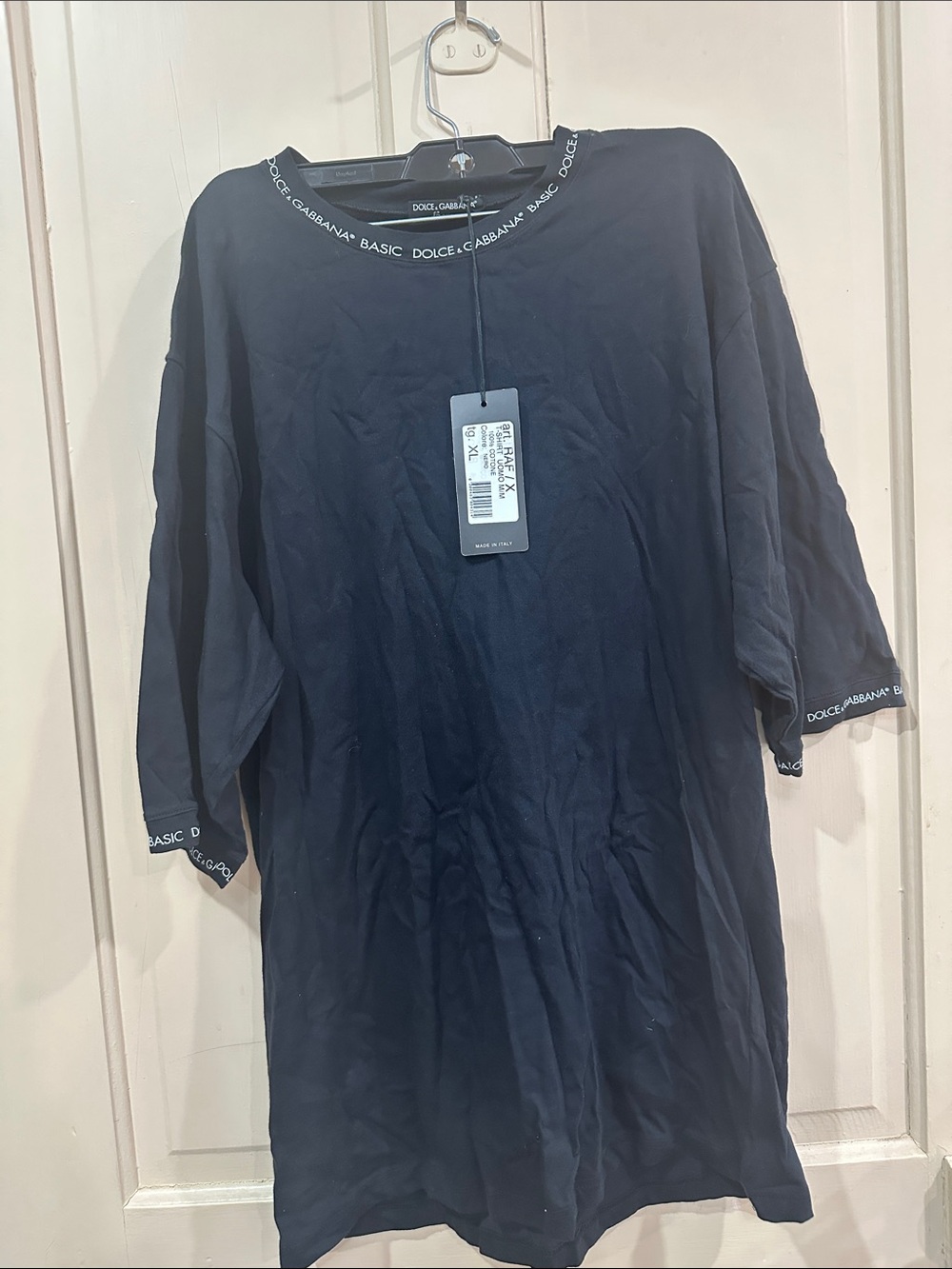 Dolce & Gabbana Black Logo-Trim Short Sleeve Tee